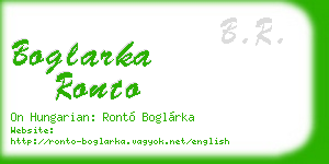 boglarka ronto business card